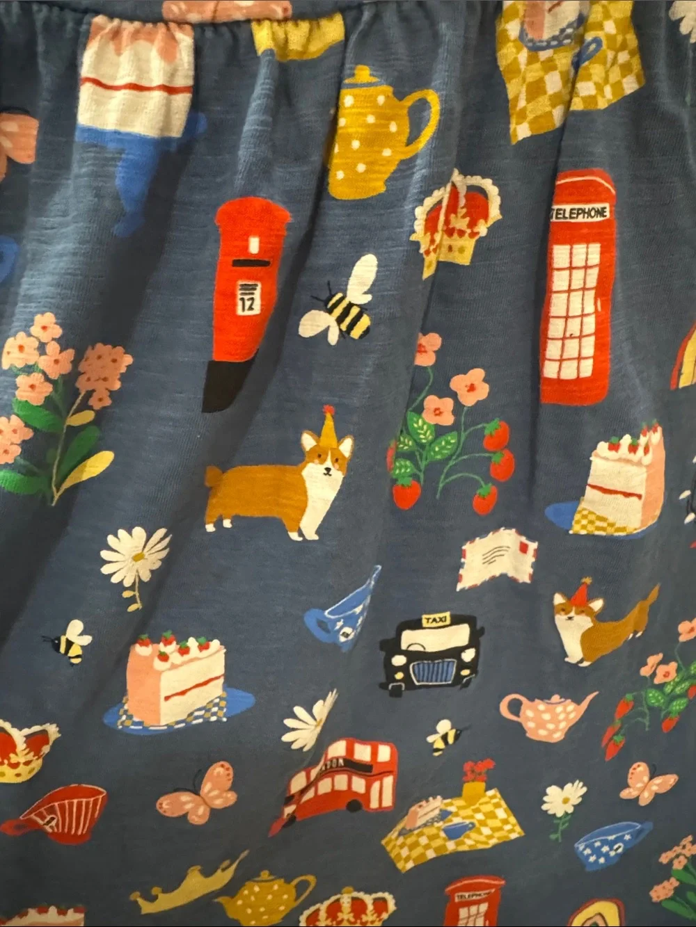 next Blue London theme Print Cotton Dress size 5-6 GUC